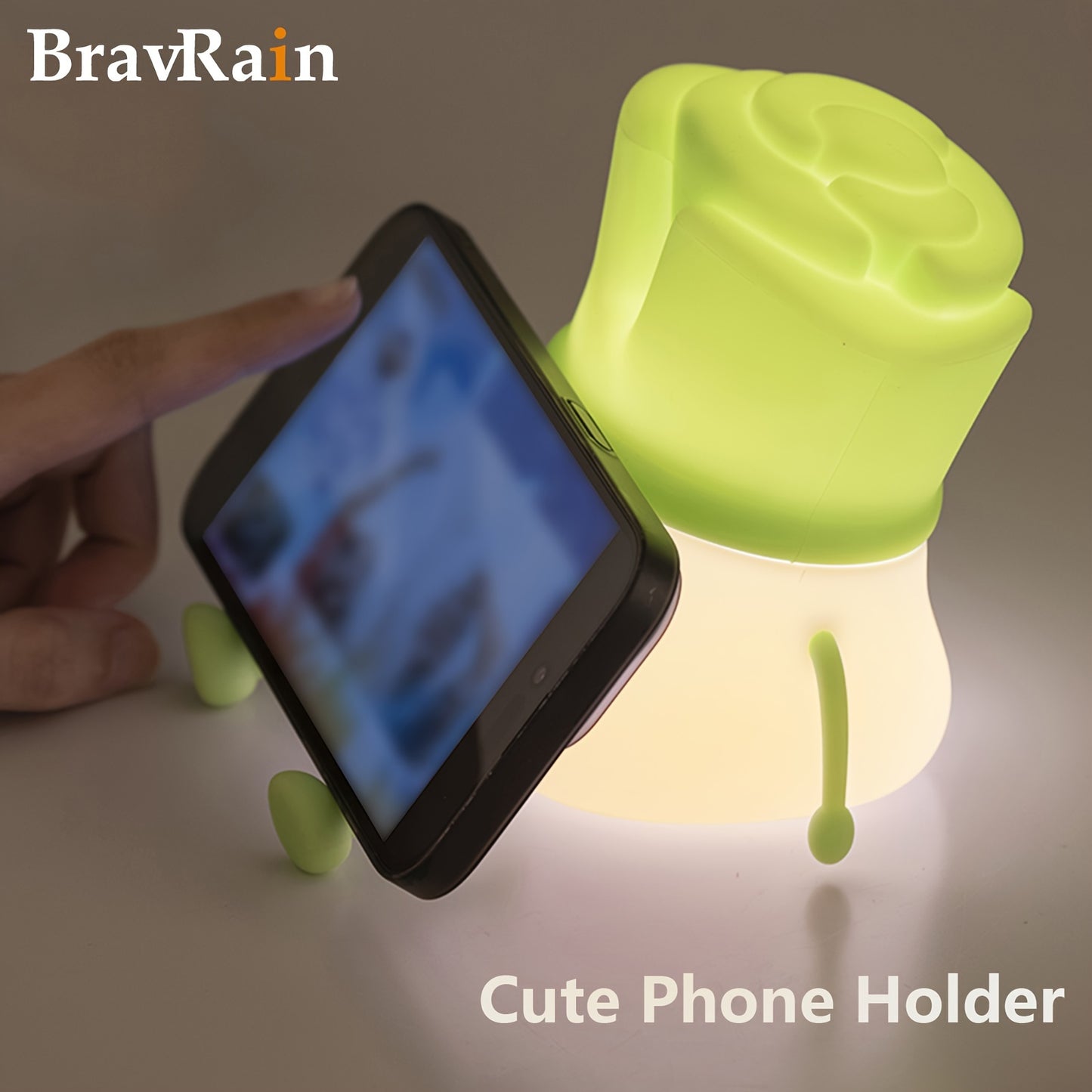 1pc Cute Leek Head Tap Night Light - Silicone, 3-Levels Dimmable, Timed Bedside Lamp with LED Light
