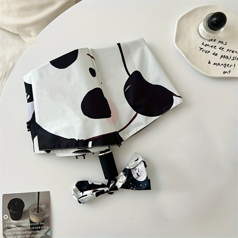 Chic Panda-Themed UV Protection Umbrella - Durable, Foldable & Waterproof for Sun and Rain