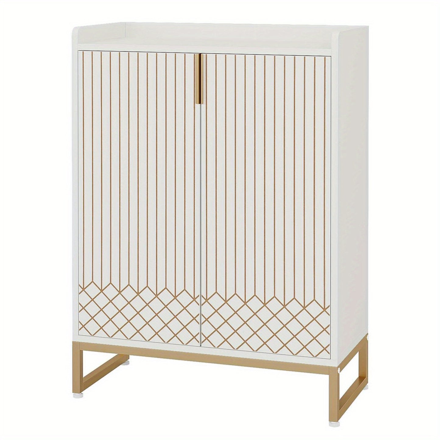 5 Tier Shoe Cabinet, Entryway Shoe Cabinet, Wooden Shoe Cabinet with Metal Legs, Shoe Organizer for Living Room, Bedroom, Closet, Hallway