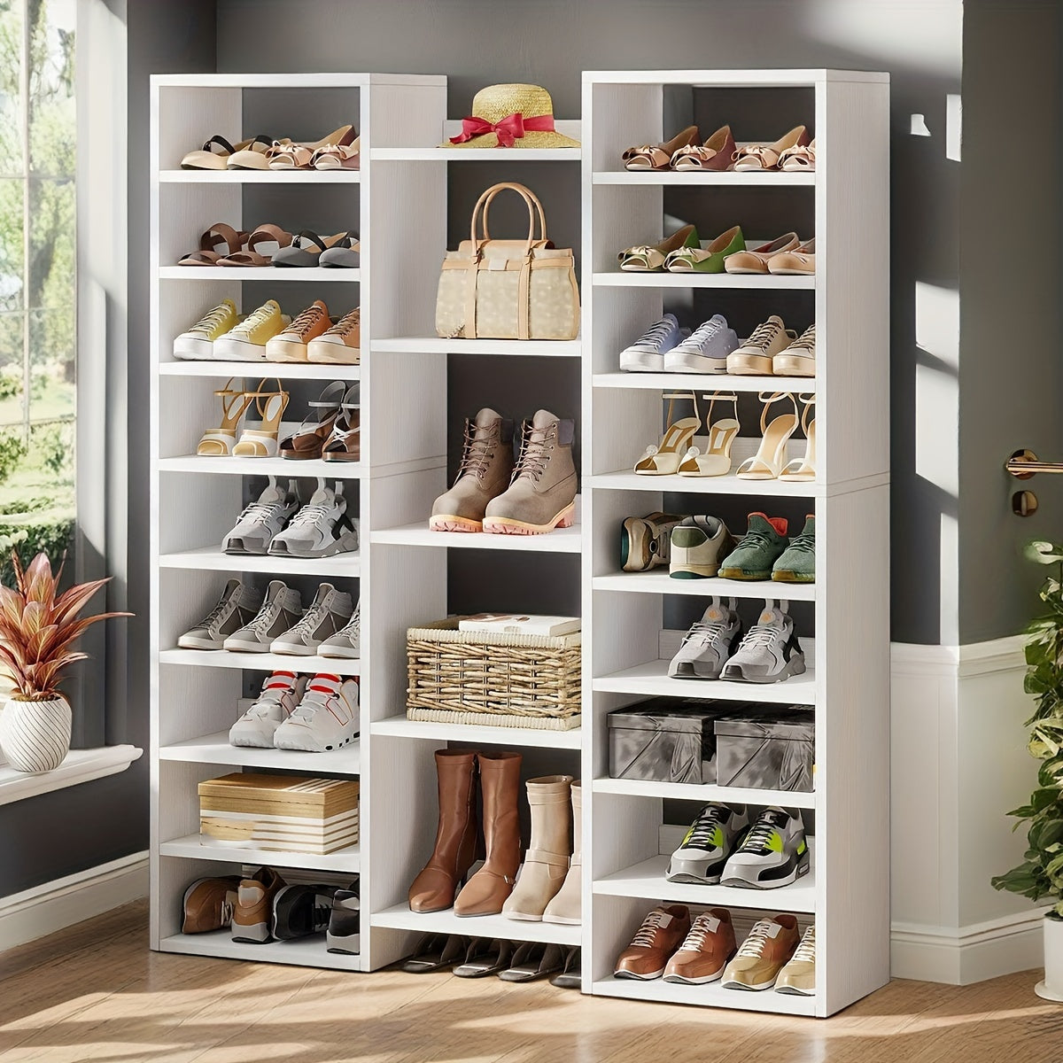 23 Storage CompartmentsOpen Freestanding Shoe Cabinet For Shoe Racks, Storage And Display Racks For Bedroom, Hallway, Living Room