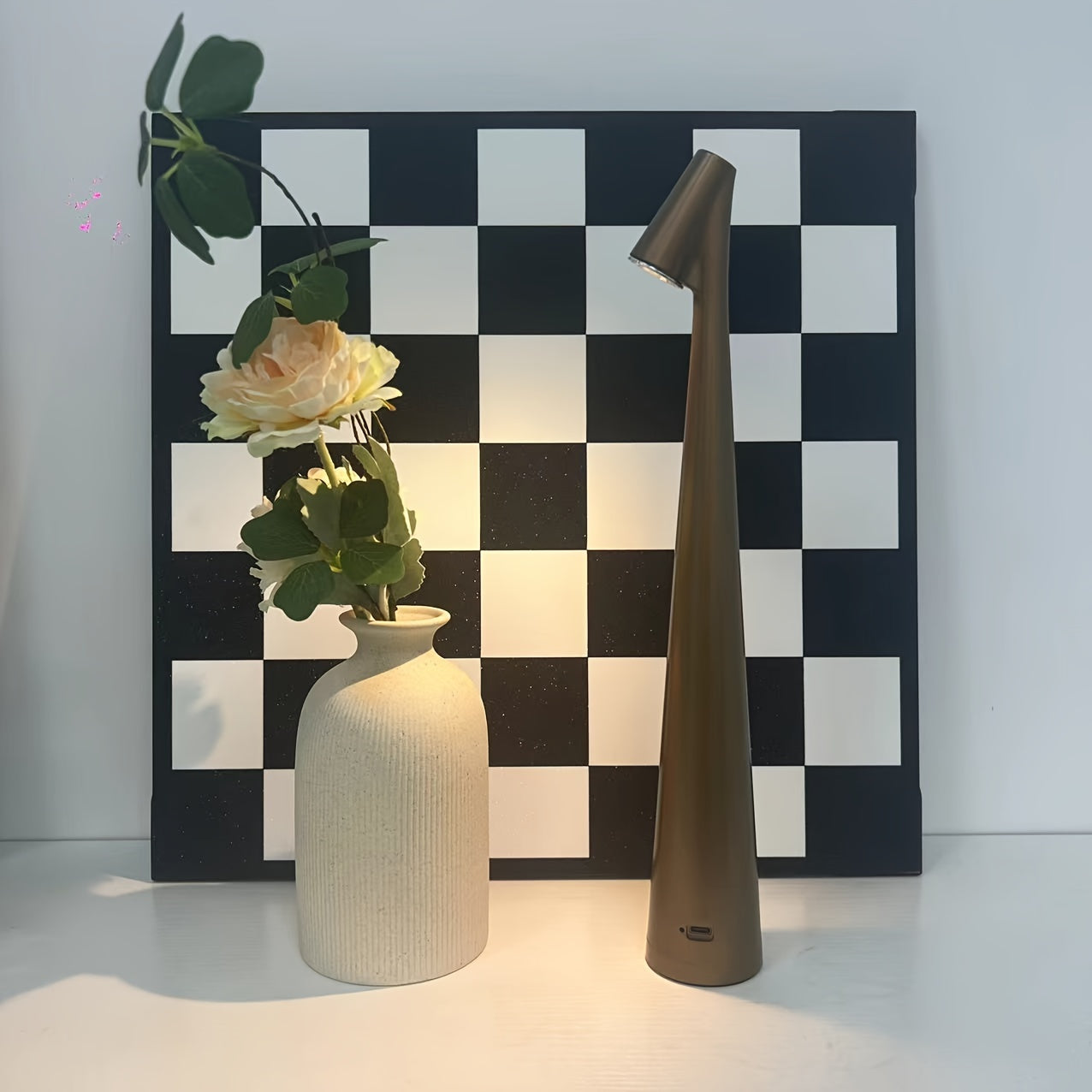 Handsome Table Lamp - Minimalist Creative Touch Night Light Art Luxury Bedroom Bedside Charging