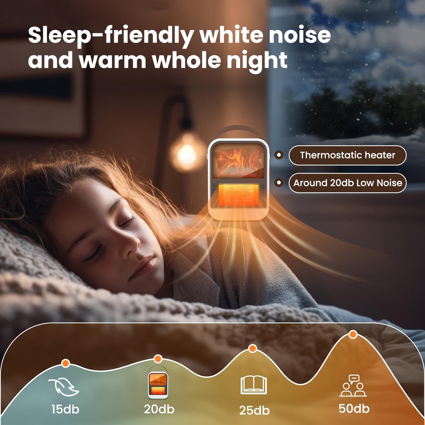 1000W Fast Electric Fireplace Heater Electric Fireplace Heater with Overheat Protection, 3D Flame Effect, Fast PTC Heating, Dual Mode 650W\u002F1000W, Square Plastic Portable Desktop Heater with US Plug, 110V for Bedroom Bathroom Office