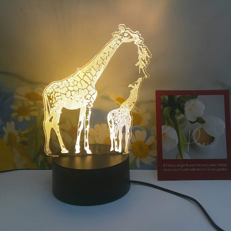 1pc Giraffe-shaped Warm Light Cozy Night Lamp