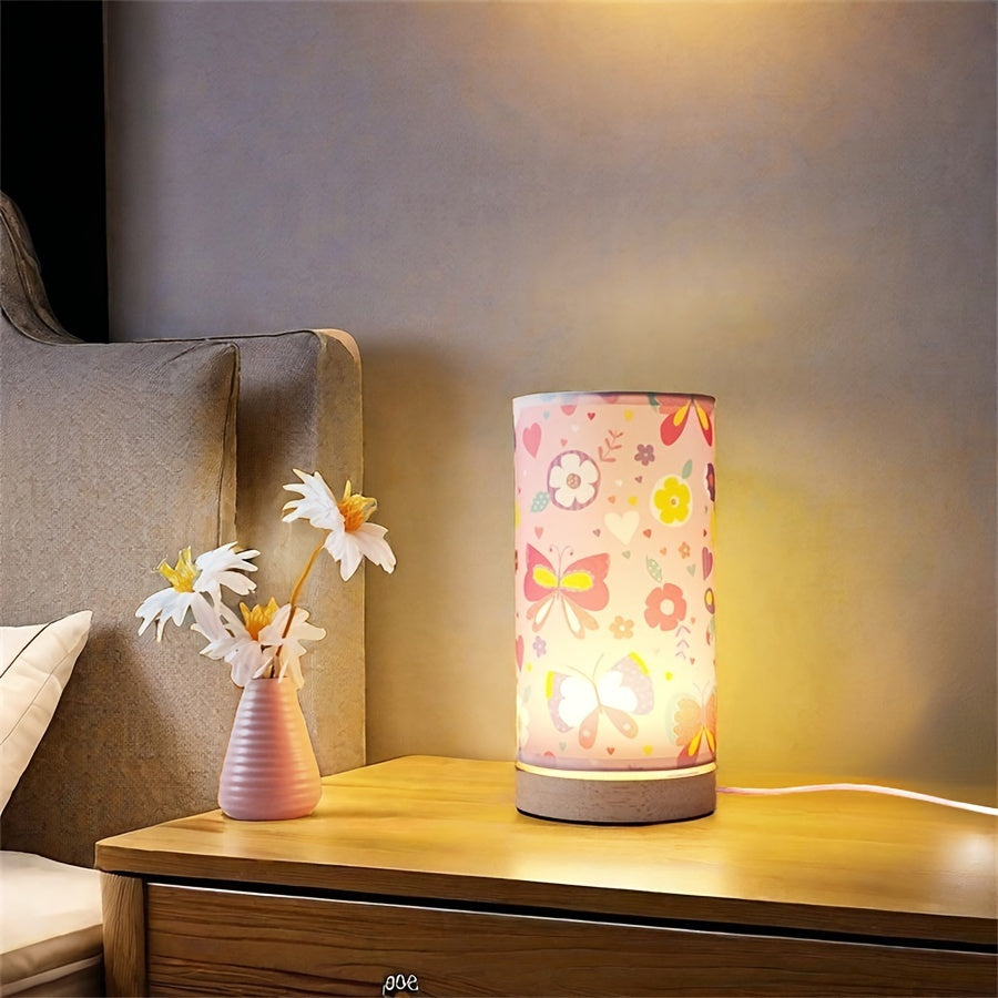 1pc Modern Creative Wooden Table Lamp, Warm Ambient Night Light, Eye-Comforting, USB Powered with Button Control, Ideal for Bedroom, Living Room - No Battery Required