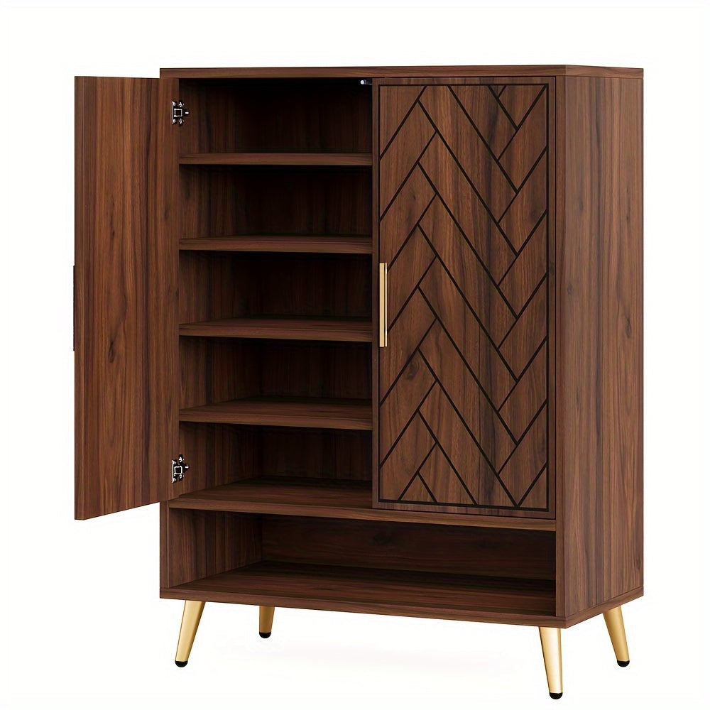 Large Capacity 6-shelf Shoe Cabinet With Adjustable Shelves For 24 Pairs Of Shoes, 6-shelf Shoe Cabinet