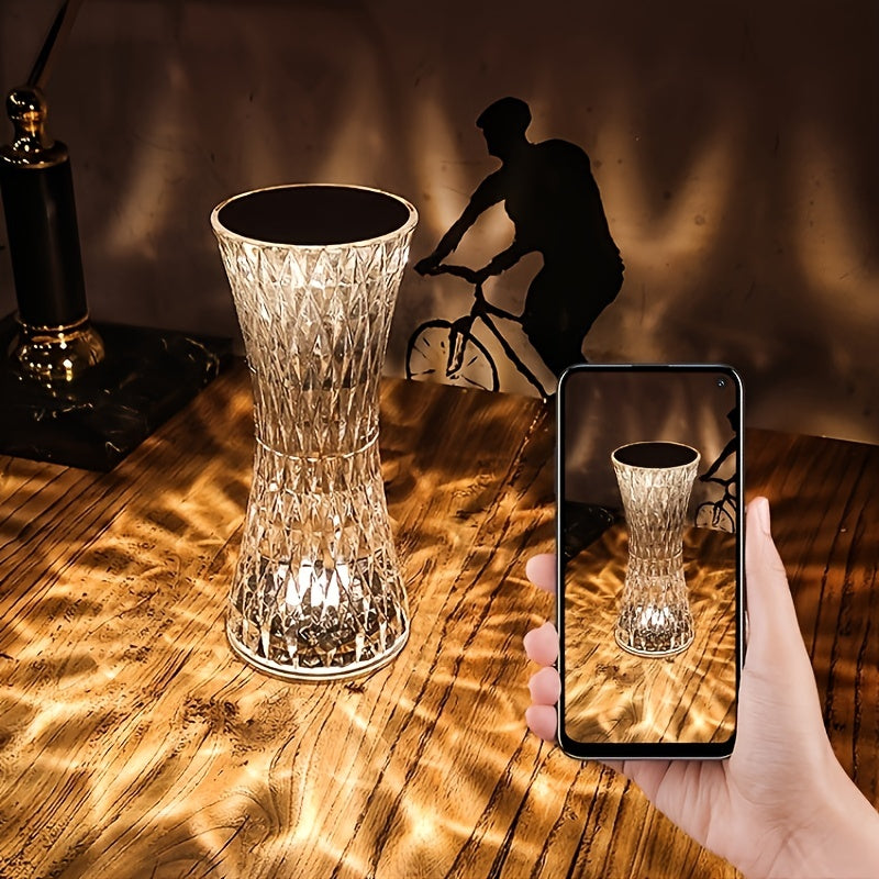 Touch-Activated Gorgeous Crystal-Accented Bedside Lamp - Add a Touch of Luxury to Your Bedroom!