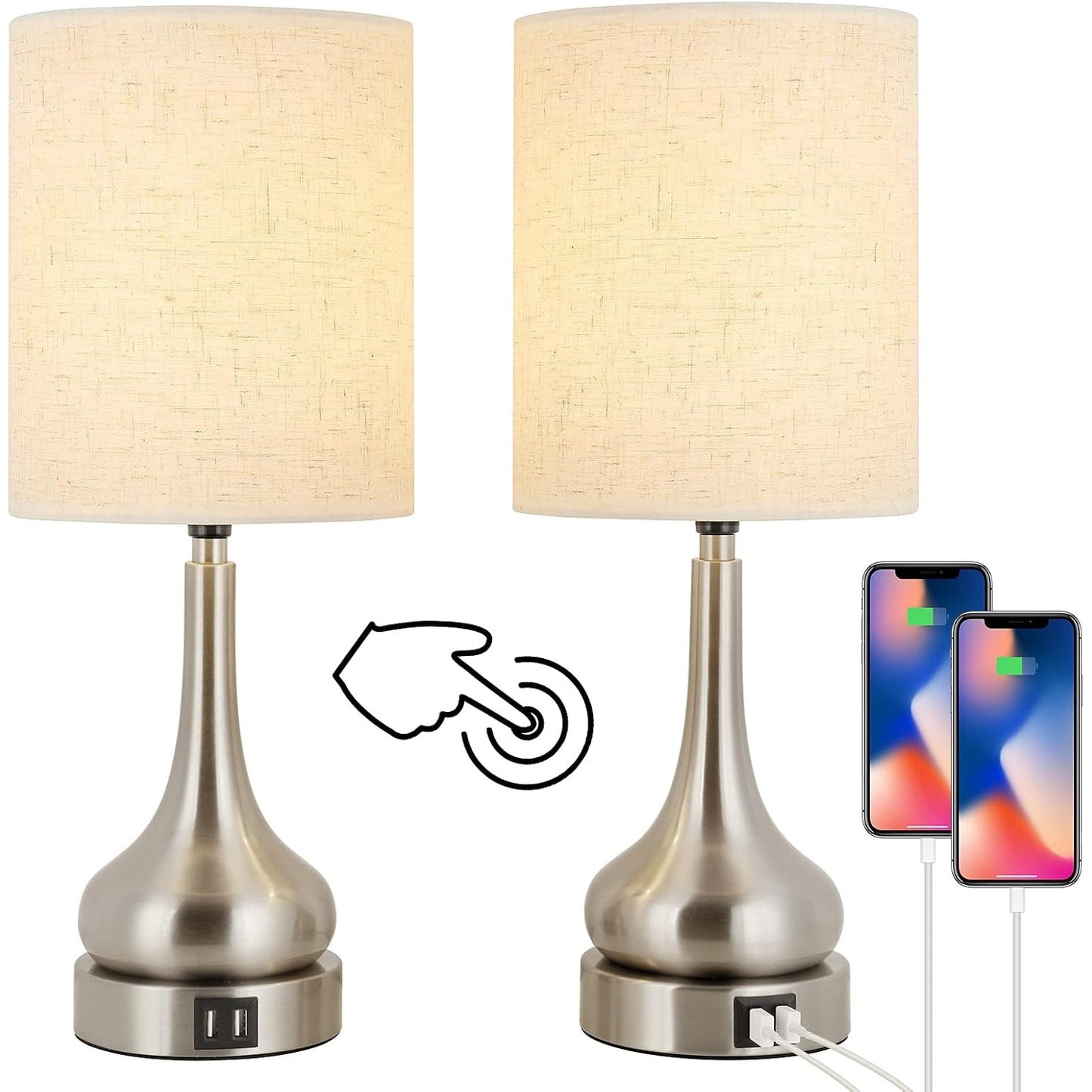Touch Table Lamps Set of 2, 18\