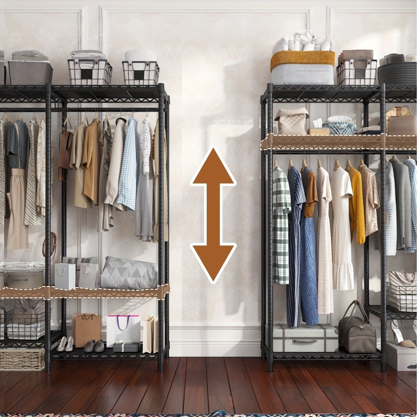 1pc Heavy Duty Metal Garment Rack with Cover, 795 LBS Load Capacity, Portable Freestanding Closet Organizer for Bedroom, Lacquered Finish, Wire Hanging Clothes Storage - 56.1\