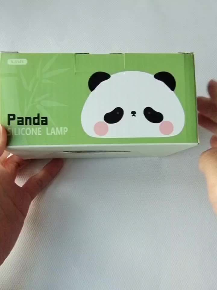 Pangda Panda Silicone Lamp Panda Patting Night Light Bedroom Bedhead Sleep Light USB Rechargeable Sensing Three level Brightness Timer Automatic Turn Off Friends Birthday Festival Gift Panda Lamp Smart Lighting