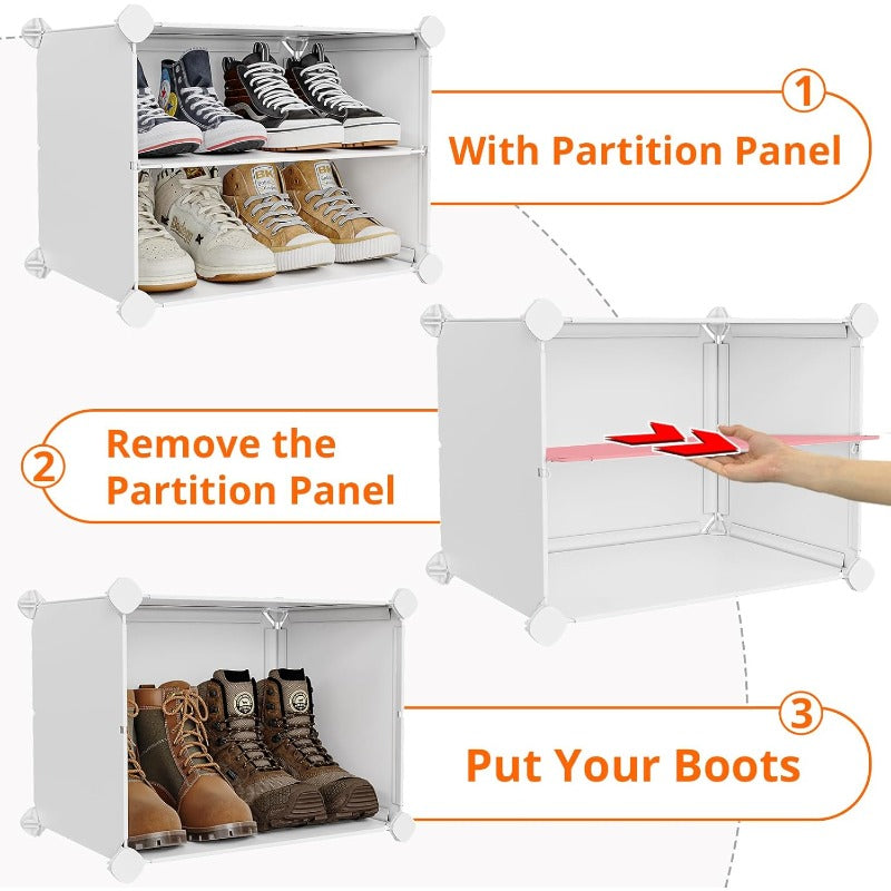 VIPZONE 10-Tier Narrow Shoe Rack20 Pairs Tall Shoe Cabinet Storage Vertical Shoe Organizer for Closet Entryway Hallway Bedroom Shoe Storage with Door Plastic Shoe Shelves White
