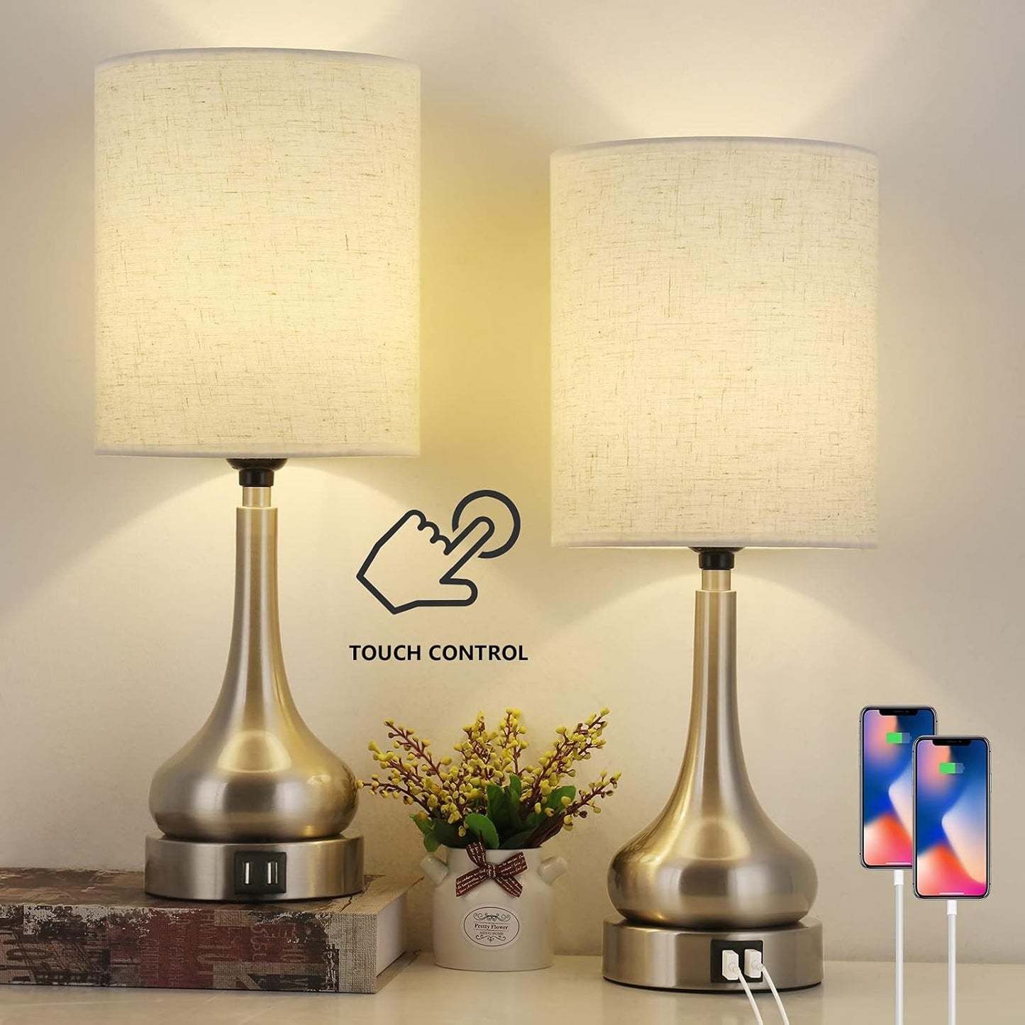 Touch Table Lamps Set of 2, 18\