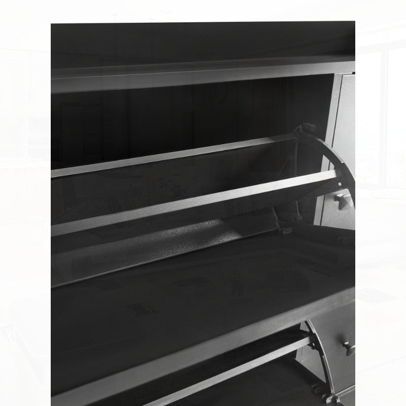 3-Drawer Shoe Cabinet with Pull-Down Seat - Freestanding Entryway Organizer, Durable Plastic Storage for Hallway, Black Modern Design, Shoe Storage Organizer