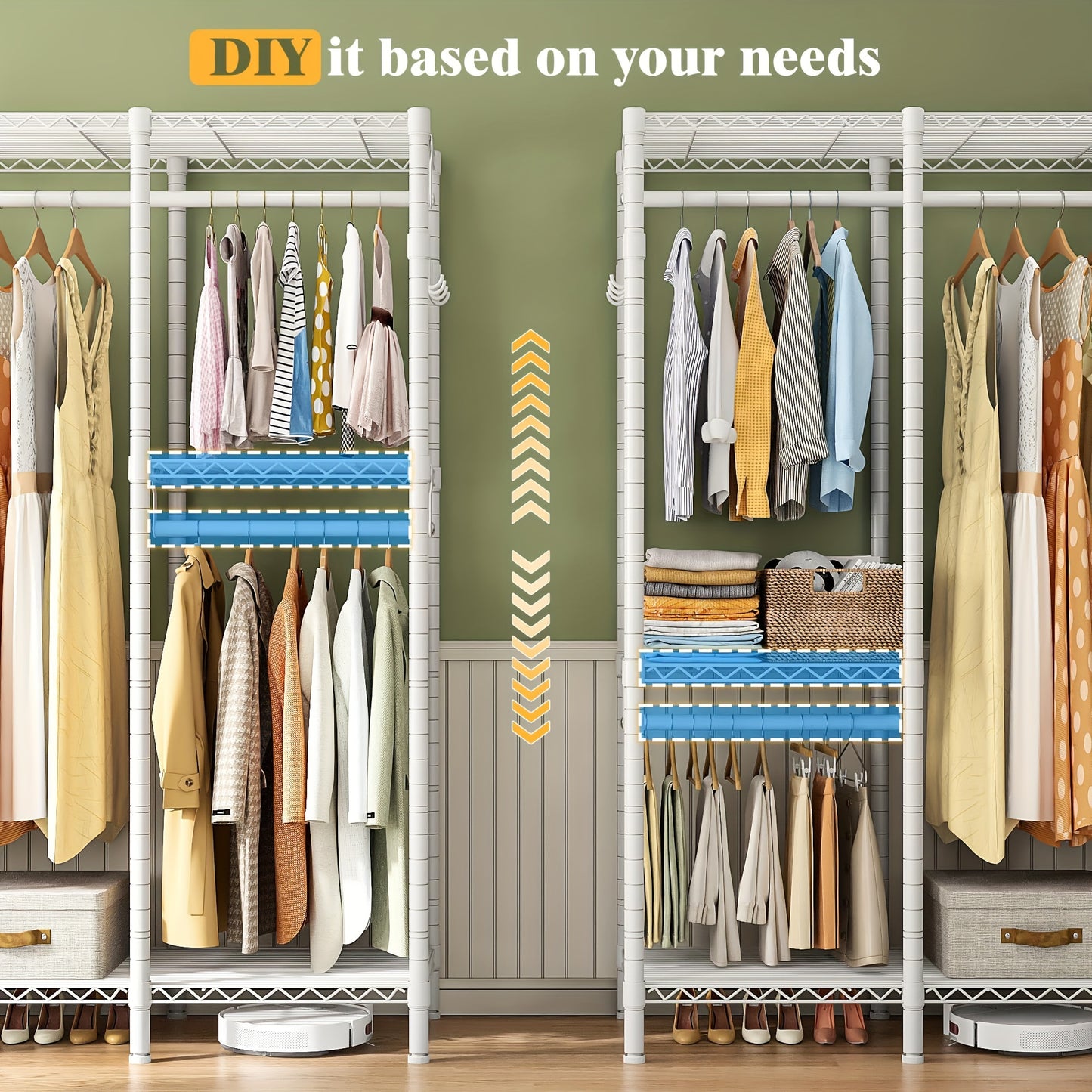Easter Bonus, Clothes Rack, Clothing Rack Heavy Duty Clothing Racks For Hanging Clothes 910LBS, Metal Garment Rack Heavy Duty Clothes Rack Freestanding Wardrobe Closet Rack, 75\