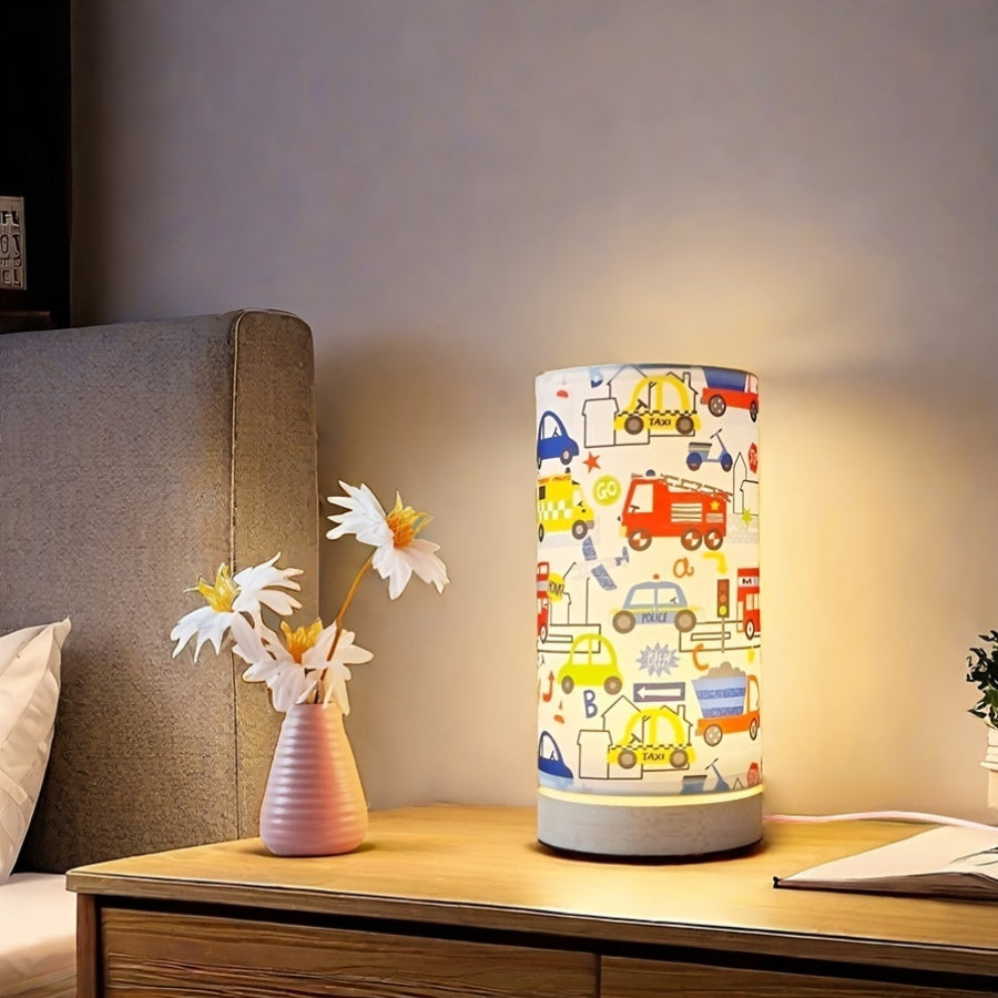 1pc Modern Creative Wooden Table Lamp, Warm Ambient Night Light, Eye-Comforting, USB Powered with Button Control, Ideal for Bedroom, Living Room - No Battery Required