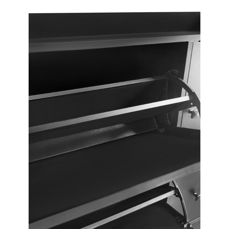 3-Drawer Shoe Cabinet with Pull-Down Seat - Freestanding Entryway Organizer, Durable Plastic Storage for Hallway, Black Modern Design, Shoe Storage Organizer