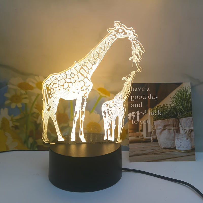 1pc Giraffe-shaped Warm Light Cozy Night Lamp