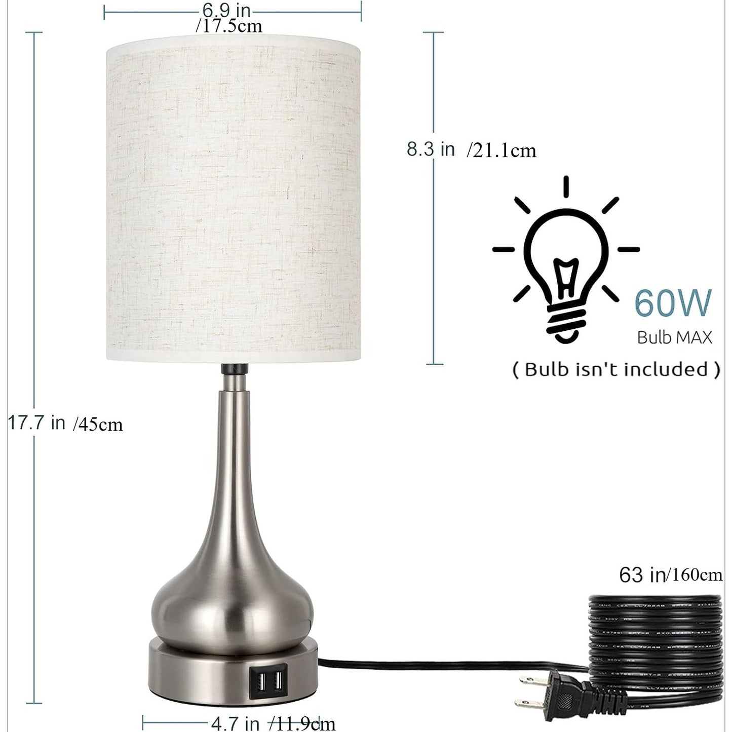 Touch Table Lamps Set of 2, 18\