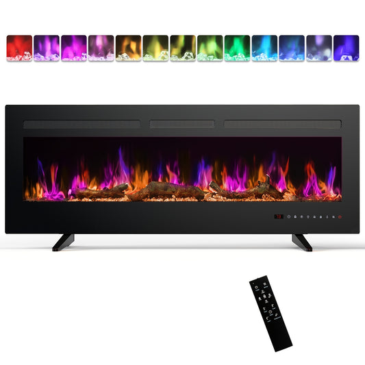 Multifunctional Electric Fireplace 3 Sizes Adjustable Electric Fireplace - Classic Black, Multiple Functional Modes - Suitable For Winter Atmosphere