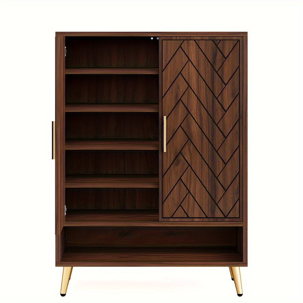 Large Capacity 6-shelf Shoe Cabinet With Adjustable Shelves For 24 Pairs Of Shoes, 6-shelf Shoe Cabinet