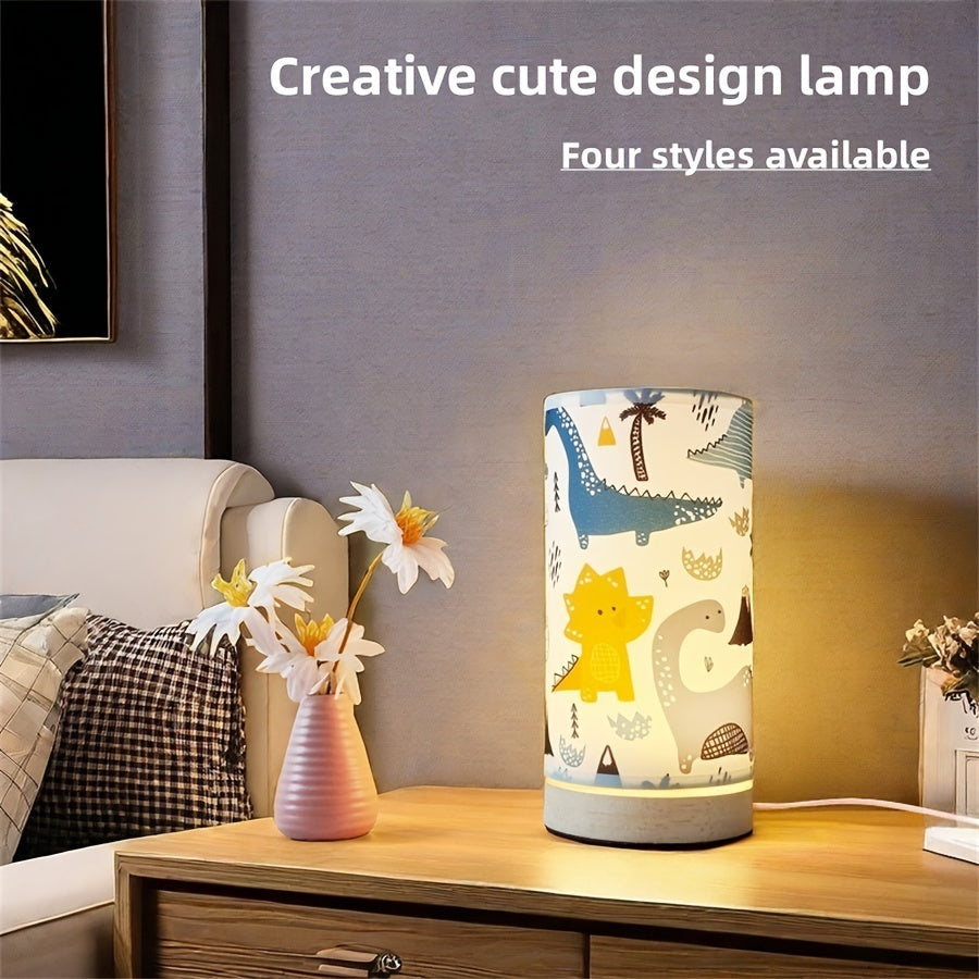 1pc Modern Creative Wooden Table Lamp, Warm Ambient Night Light, Eye-Comforting, USB Powered with Button Control, Ideal for Bedroom, Living Room - No Battery Required