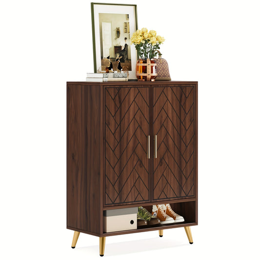 Vintage Multi-Layer Wooden Shoe Cabinet, 6-Layer Shoe Rack, with Adjustable Shelves, Storage Cabinet, Suitable for Hallway, Entrance, Corridor Or Living Room, Utility Racks