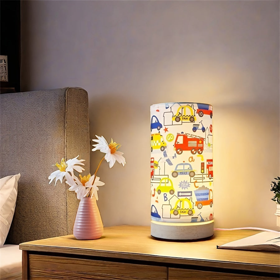 1pc Modern Creative Wooden Table Lamp, Warm Ambient Night Light, Eye-Comforting, USB Powered with Button Control, Ideal for Bedroom, Living Room - No Battery Required