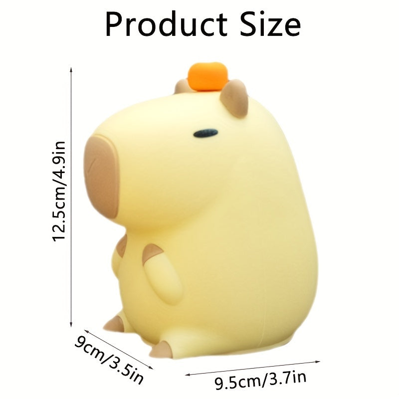 1200mAh USB Rechargeable Capybara Night Light Lamp with Touch Control, Timer Function, and Portable Plastic Shade - Ideal for Various Rooms, Perfect Gift (Pack of 1)