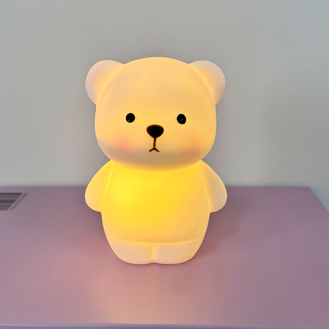 1pc Cute Bear-Shaped Night Light 1pc Cute Bear-Shaped LED Night Light - Battery-Powered, Warm Glow Desk Lamp with Cartoon Design - Ideal for Bedroom, Living Room Decor & Perfect Spring Gift for Girlfriends, Classmates, Family