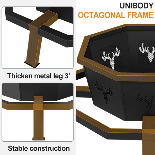 Wood-Burning Fire Pit Table 35\