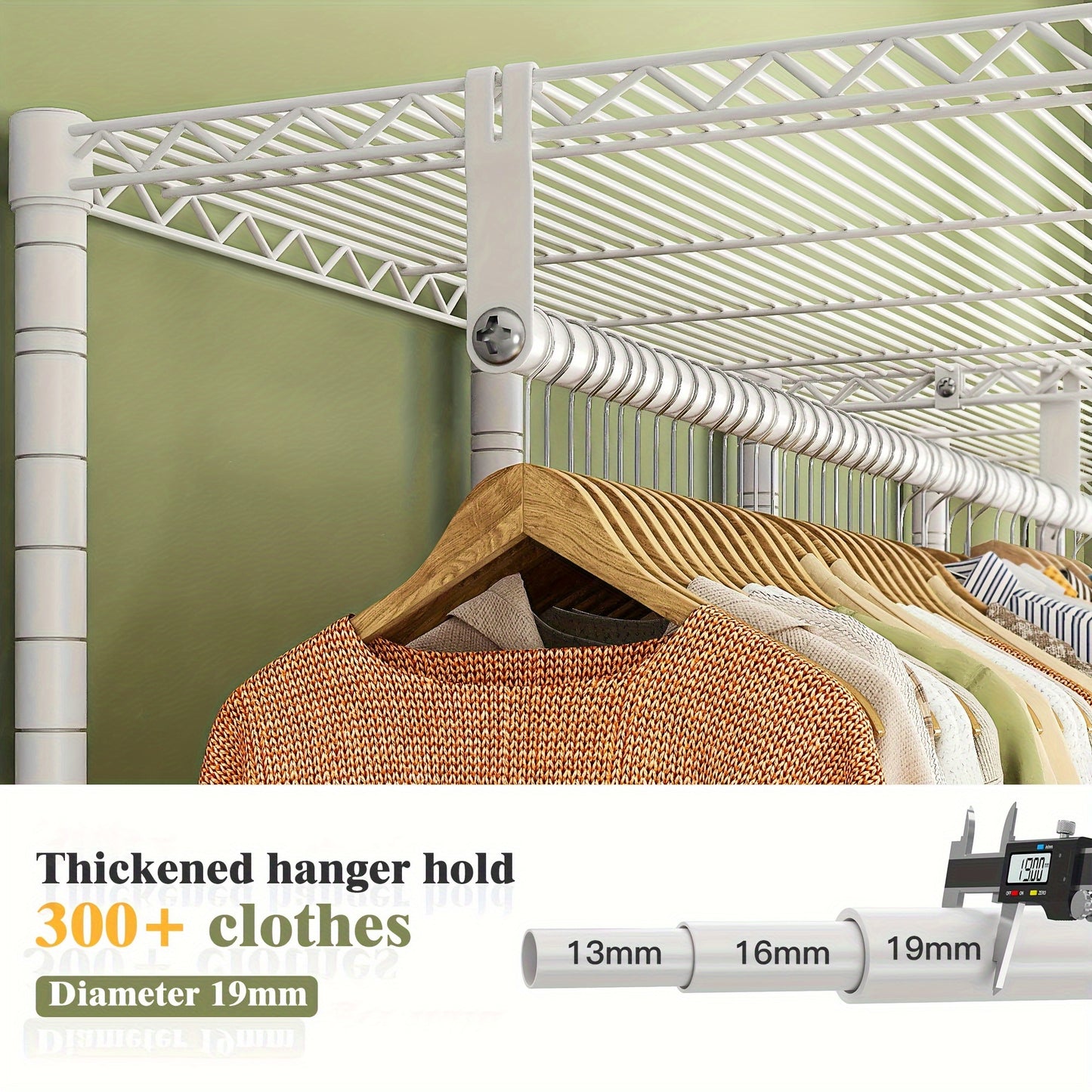 Easter Bonus, Clothes Rack, Clothing Rack Heavy Duty Clothing Racks For Hanging Clothes 910LBS, Metal Garment Rack Heavy Duty Clothes Rack Freestanding Wardrobe Closet Rack, 75\