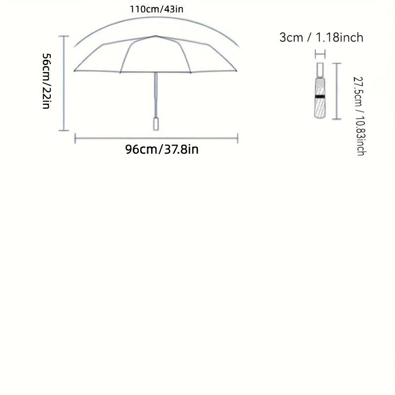 A Cartoon Folding Travel Umbrella That Is Waterproof And Windproof, in Light Blue, Featuring Playful Stitching Design, Perfect for School, Shopping, Outdoor Adventures, And Birthdays.