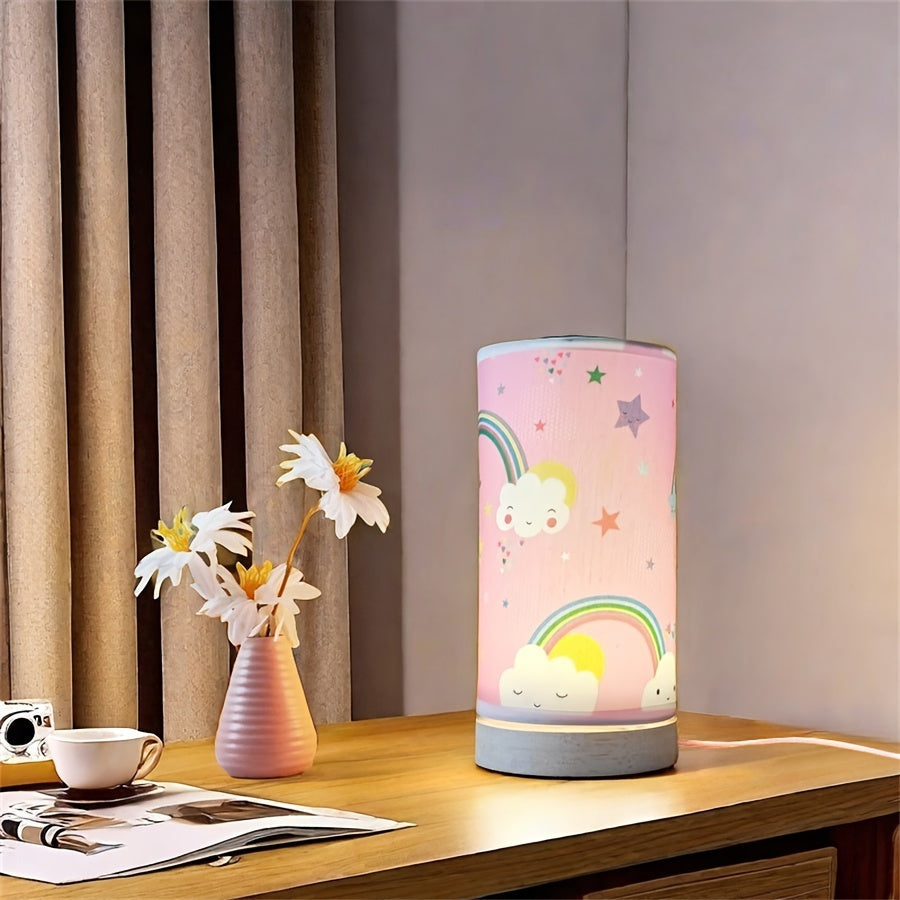 1pc Modern Creative Wooden Table Lamp, Warm Ambient Night Light, Eye-Comforting, USB Powered with Button Control, Ideal for Bedroom, Living Room - No Battery Required