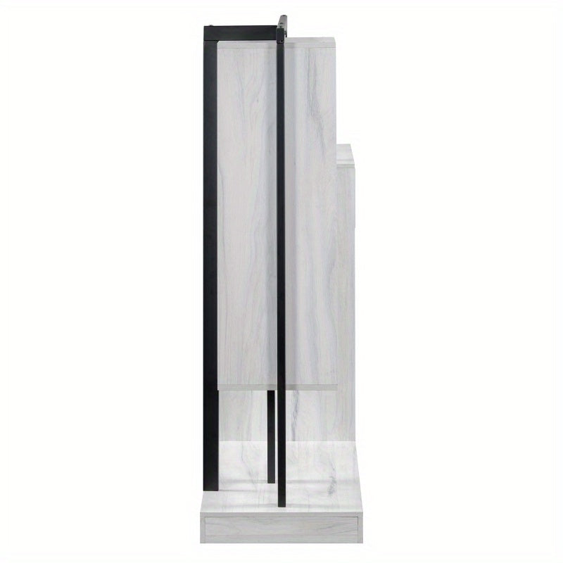 Modern White Wardrobe with 4 Drawers & 3 Shelves – Space-Saving Organizer for Clothes, Shoes & Accessories, MDF+Metal Construction, Easy Assembly, Elegant Design for Any Room, Shoe Organizer | Elegant Storage Solution | Mdf Metal Wardrobe