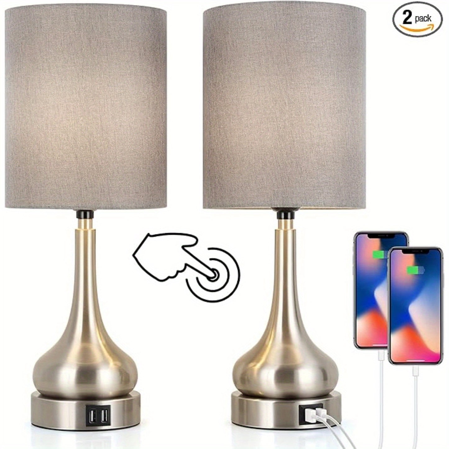 Touch Table Lamps Set of 2, 18\