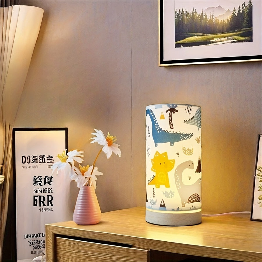 1pc Modern Creative Wooden Table Lamp, Warm Ambient Night Light, Eye-Comforting, USB Powered with Button Control, Ideal for Bedroom, Living Room - No Battery Required
