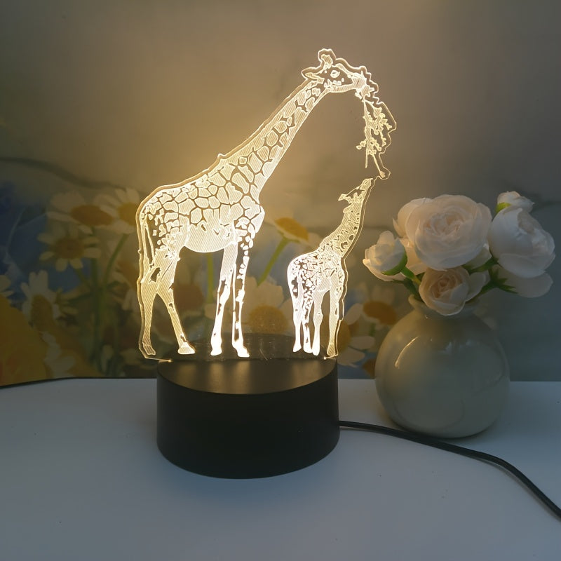 1pc Giraffe-shaped Warm Light Cozy Night Lamp