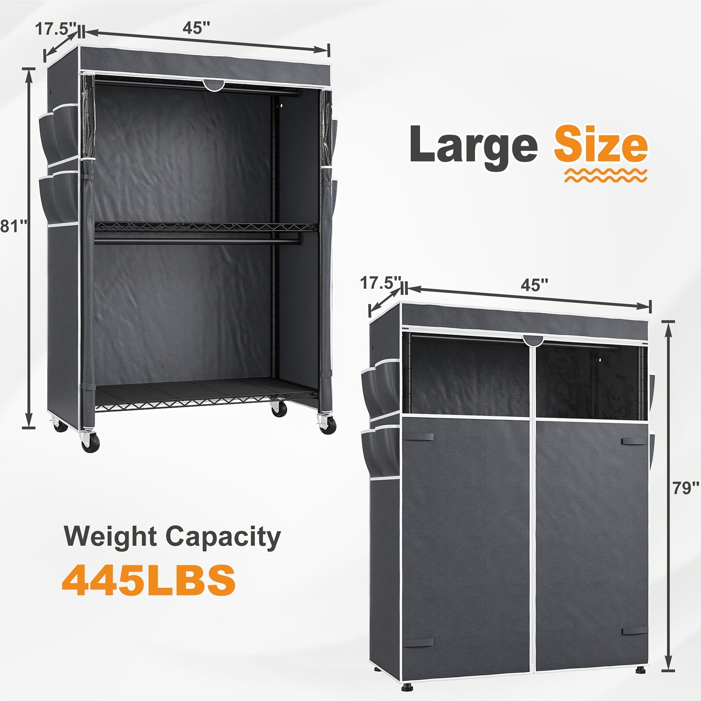 Spacious Heavy Duty Clothes Rack 81\